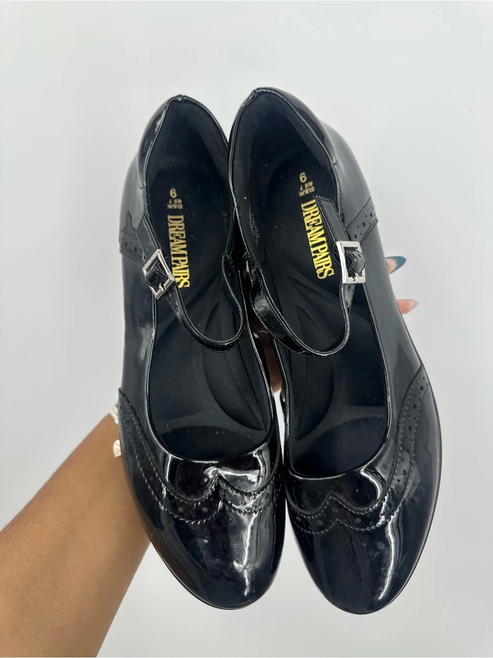 Vintage Y2K Style Black Dream Paris Oxford Mary Jane Shoes Size Women's 9 Goth
